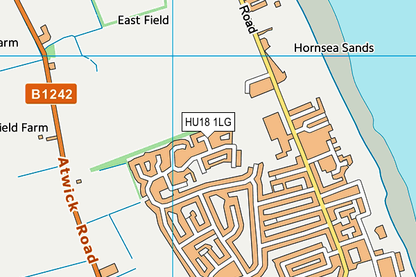 HU18 1LG map - OS VectorMap District (Ordnance Survey)