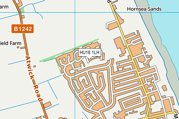 HU18 1LH map - OS VectorMap District (Ordnance Survey)