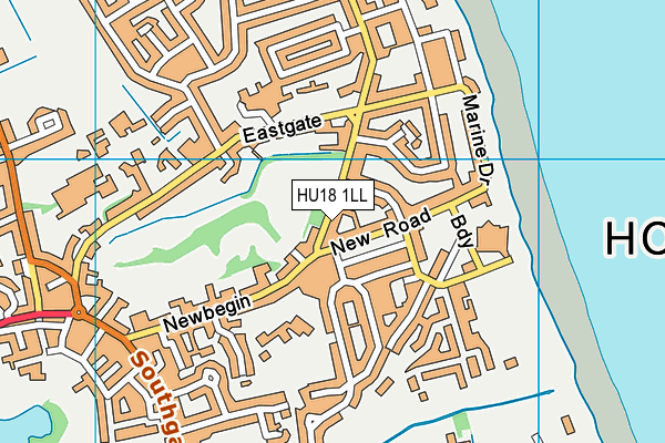 HU18 1LL map - OS VectorMap District (Ordnance Survey)