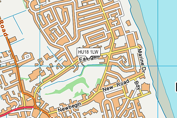 HU18 1LW map - OS VectorMap District (Ordnance Survey)