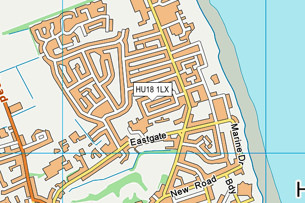 HU18 1LX map - OS VectorMap District (Ordnance Survey)