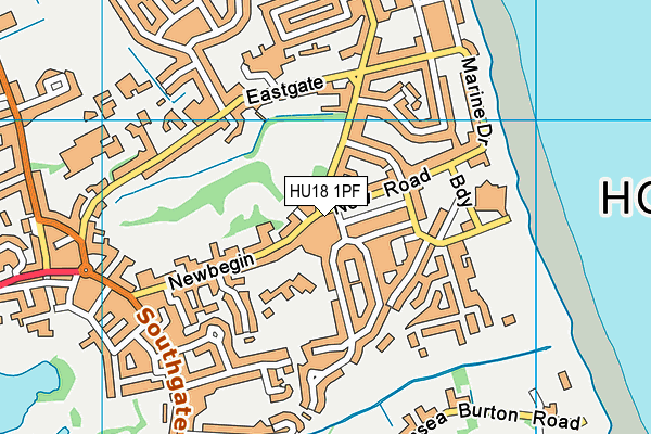 HU18 1PF map - OS VectorMap District (Ordnance Survey)