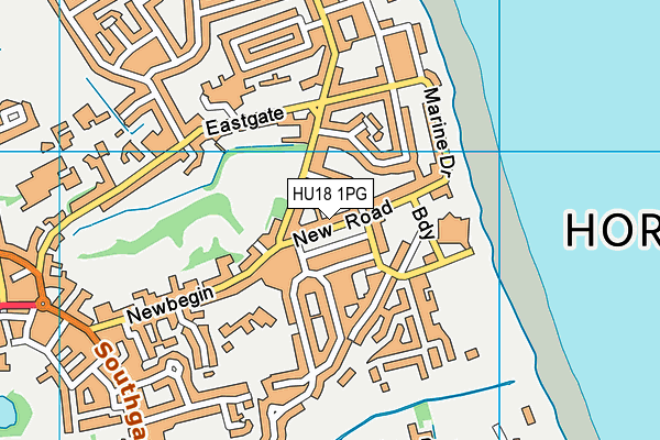 HU18 1PG map - OS VectorMap District (Ordnance Survey)