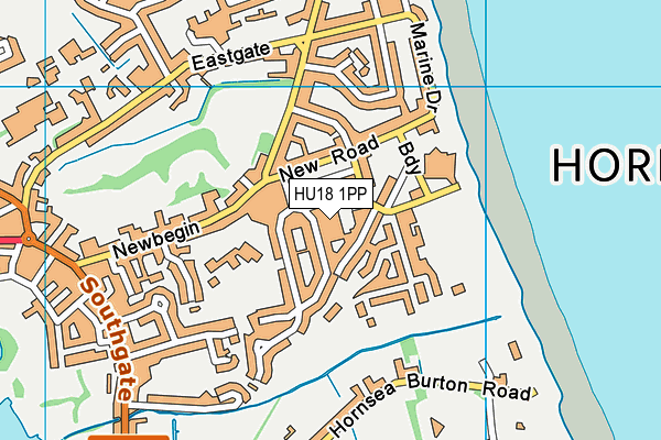 HU18 1PP map - OS VectorMap District (Ordnance Survey)
