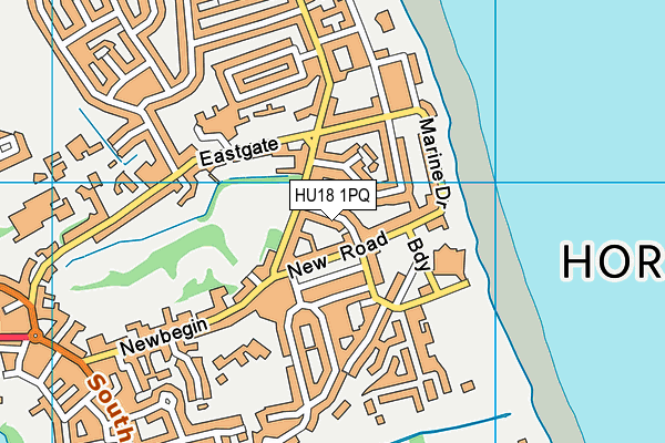 HU18 1PQ map - OS VectorMap District (Ordnance Survey)
