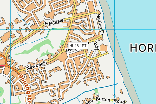 HU18 1PT map - OS VectorMap District (Ordnance Survey)