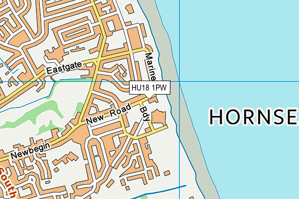HU18 1PW map - OS VectorMap District (Ordnance Survey)