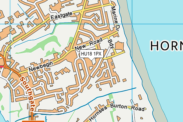 HU18 1PX map - OS VectorMap District (Ordnance Survey)