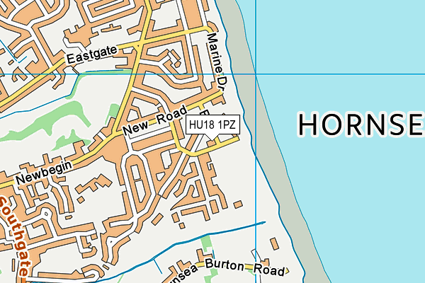 HU18 1PZ map - OS VectorMap District (Ordnance Survey)