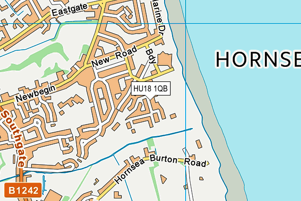 HU18 1QB map - OS VectorMap District (Ordnance Survey)