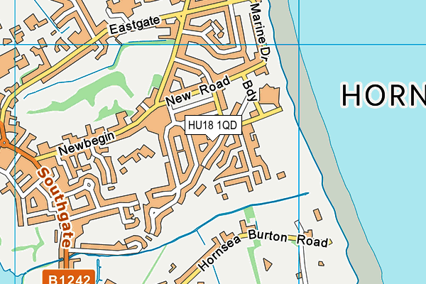 HU18 1QD map - OS VectorMap District (Ordnance Survey)