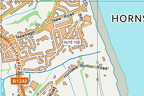 HU18 1QE map - OS VectorMap District (Ordnance Survey)