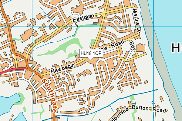 HU18 1QP map - OS VectorMap District (Ordnance Survey)