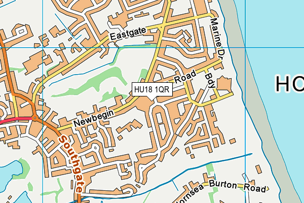 HU18 1QR map - OS VectorMap District (Ordnance Survey)