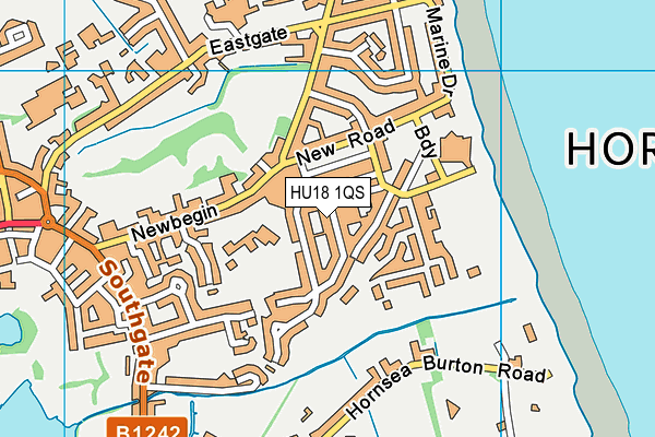 HU18 1QS map - OS VectorMap District (Ordnance Survey)
