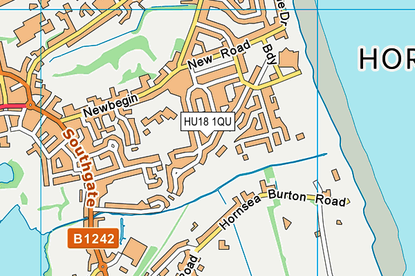 HU18 1QU map - OS VectorMap District (Ordnance Survey)
