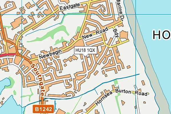 HU18 1QX map - OS VectorMap District (Ordnance Survey)