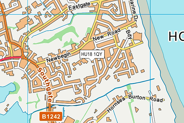 HU18 1QY map - OS VectorMap District (Ordnance Survey)