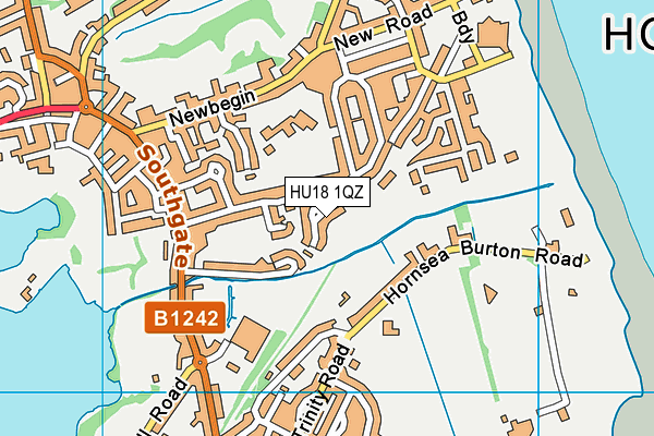 HU18 1QZ map - OS VectorMap District (Ordnance Survey)