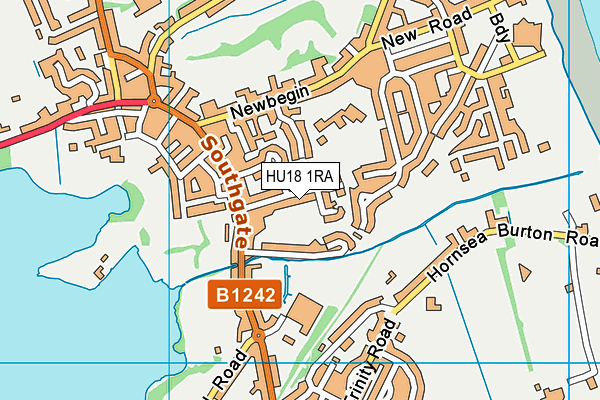 HU18 1RA map - OS VectorMap District (Ordnance Survey)