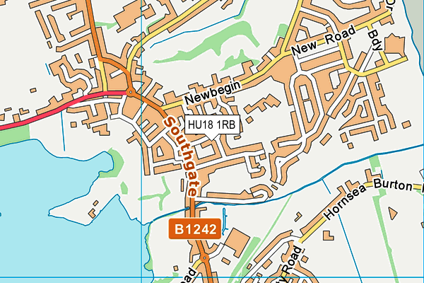 HU18 1RB map - OS VectorMap District (Ordnance Survey)