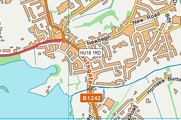 HU18 1RD map - OS VectorMap District (Ordnance Survey)