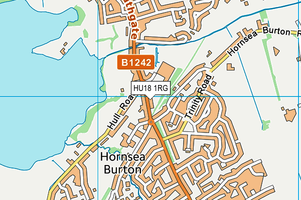 HU18 1RG map - OS VectorMap District (Ordnance Survey)