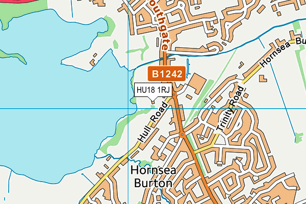 HU18 1RJ map - OS VectorMap District (Ordnance Survey)