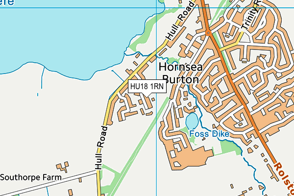 HU18 1RN map - OS VectorMap District (Ordnance Survey)
