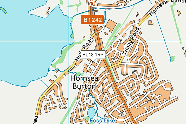 HU18 1RP map - OS VectorMap District (Ordnance Survey)