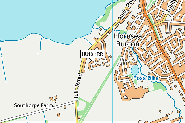 HU18 1RR map - OS VectorMap District (Ordnance Survey)