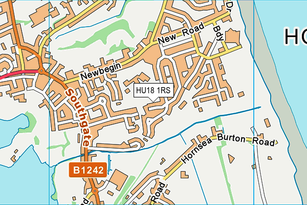 HU18 1RS map - OS VectorMap District (Ordnance Survey)