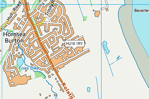 HU18 1RY map - OS VectorMap District (Ordnance Survey)