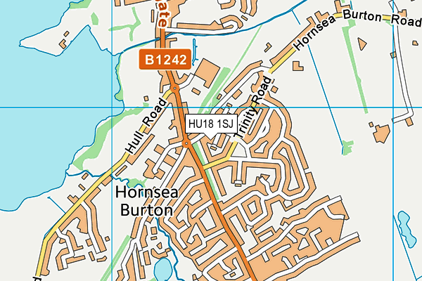 HU18 1SJ map - OS VectorMap District (Ordnance Survey)