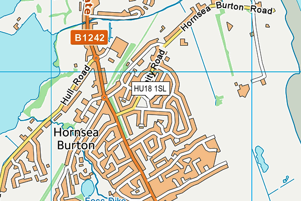 HU18 1SL map - OS VectorMap District (Ordnance Survey)