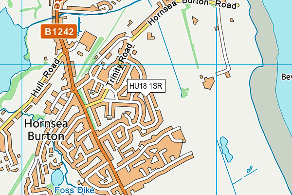 HU18 1SR map - OS VectorMap District (Ordnance Survey)