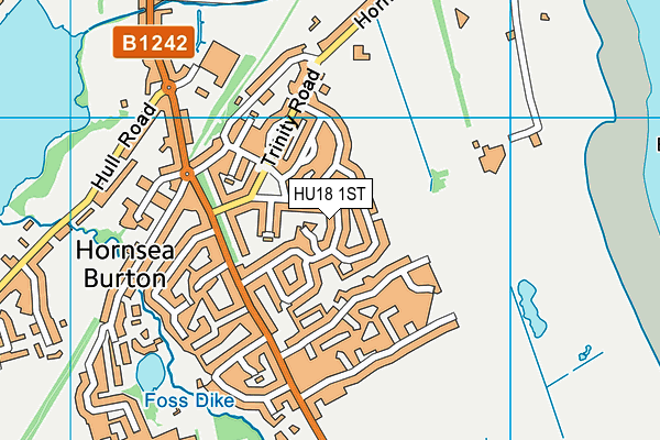 HU18 1ST map - OS VectorMap District (Ordnance Survey)