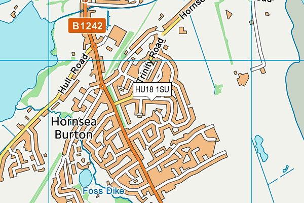 HU18 1SU map - OS VectorMap District (Ordnance Survey)