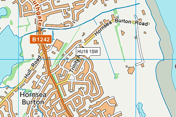 HU18 1SW map - OS VectorMap District (Ordnance Survey)