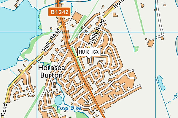 HU18 1SX map - OS VectorMap District (Ordnance Survey)