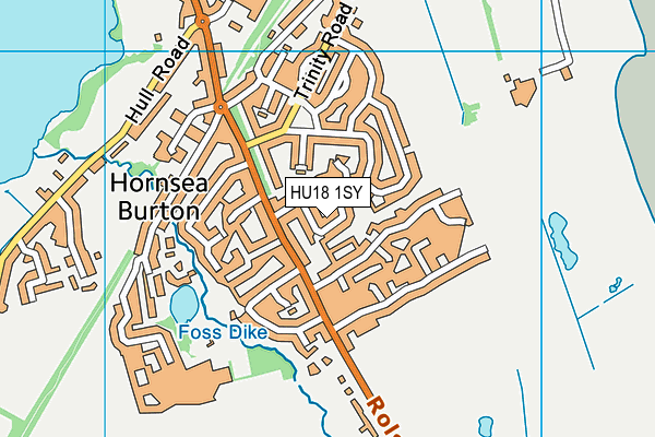 HU18 1SY map - OS VectorMap District (Ordnance Survey)