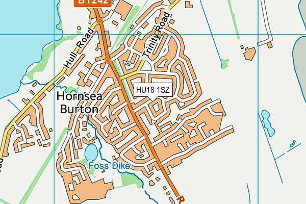 HU18 1SZ map - OS VectorMap District (Ordnance Survey)