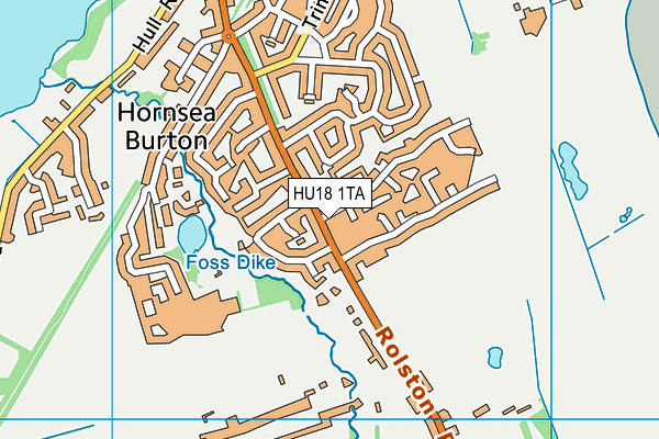 HU18 1TA map - OS VectorMap District (Ordnance Survey)