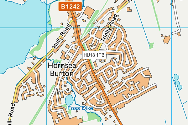 HU18 1TB map - OS VectorMap District (Ordnance Survey)