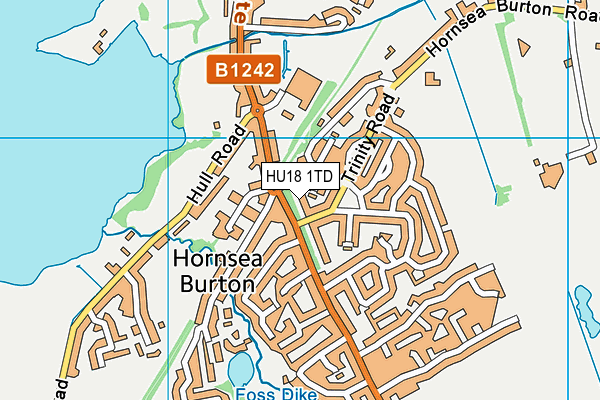 HU18 1TD map - OS VectorMap District (Ordnance Survey)