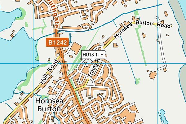 HU18 1TF map - OS VectorMap District (Ordnance Survey)