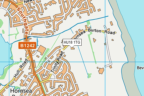 HU18 1TG map - OS VectorMap District (Ordnance Survey)