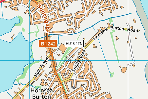 HU18 1TN map - OS VectorMap District (Ordnance Survey)