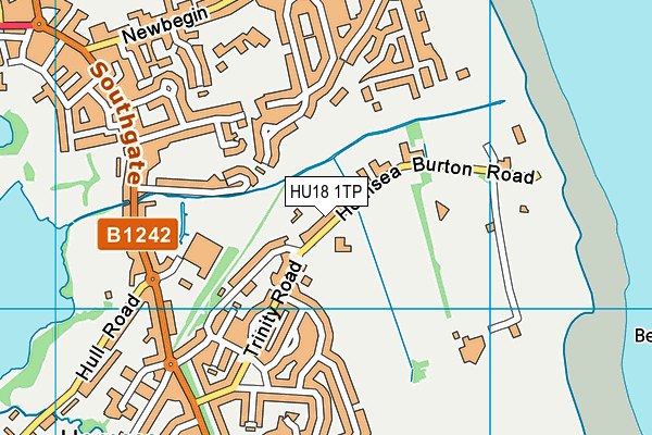 HU18 1TP map - OS VectorMap District (Ordnance Survey)