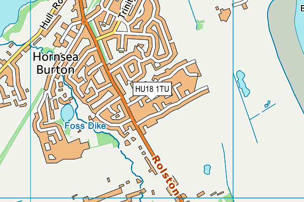 HU18 1TU map - OS VectorMap District (Ordnance Survey)
